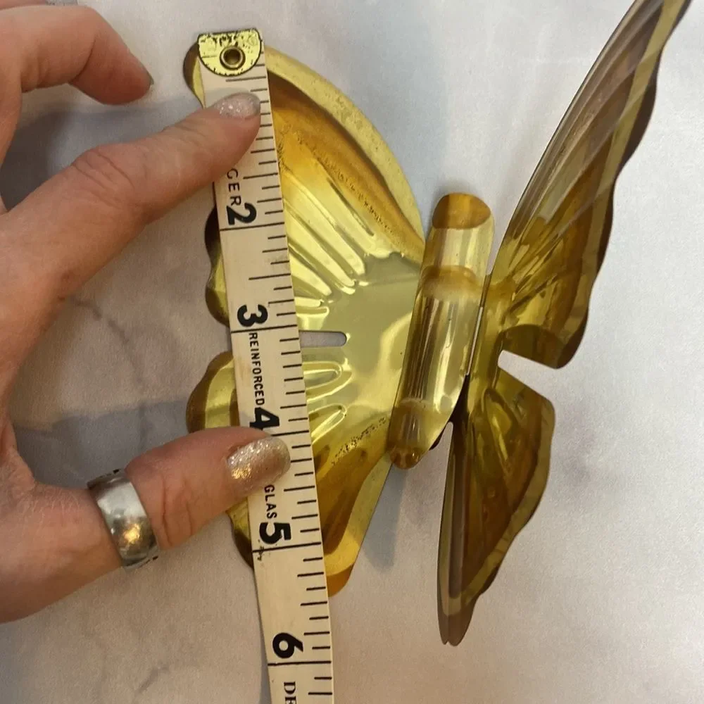 Vintage Home Interiors Brass Butterflies Wall Decor